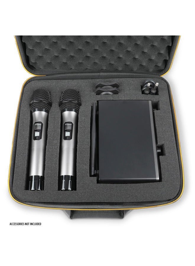 USA Gear حافظة ميكروفون - حافظة ميكروفون لاسلكي متوافقة مع ميكروفون TONOR اللاسلكي وميكروفون Pyle والمزيد من الميكروفونات اللاسلكية - حافظة ميكروفون مع داخلية من رغوة قابلة للتخصيص بحجم 12 بوصة وقمة من رغوة بيضية الشكل - Image 2