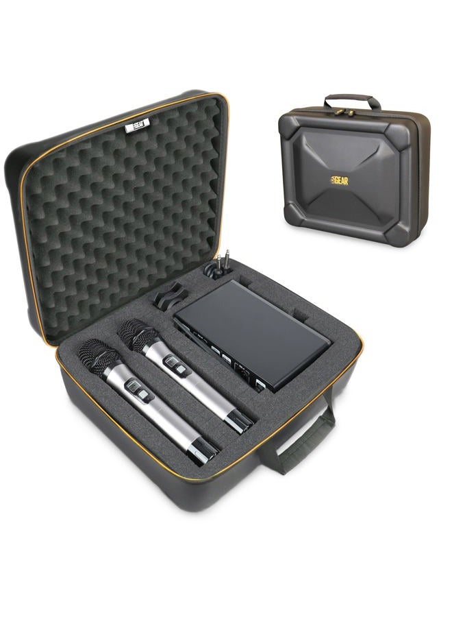 USA Gear حافظة ميكروفون - حافظة ميكروفون لاسلكي متوافقة مع ميكروفون TONOR اللاسلكي وميكروفون Pyle والمزيد من الميكروفونات اللاسلكية - حافظة ميكروفون مع داخلية من رغوة قابلة للتخصيص بحجم 12 بوصة وقمة من رغوة بيضية الشكل - Image 1