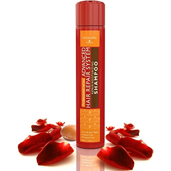 Arvazallia ADVANCED HAIR REPAIR MOISTURIZING SULFATE FREE SHAMPOO WITH ARGAN OIL AND MACADAMIA OIL FOR DRY OR DAMAGED HAIR - Image 2