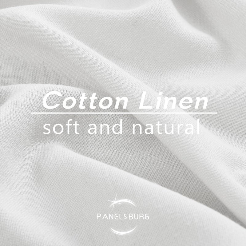 PANELSBURG White Linen Curtains 90 Inches Long for Bedroom Pleated Back Tab White Semi Sheer Curtains 90 Inch Length 2 Panels Set for Modern Farmhouse Living Room Cortinas Para Sala Blancas Hooks Belt - Image 4
