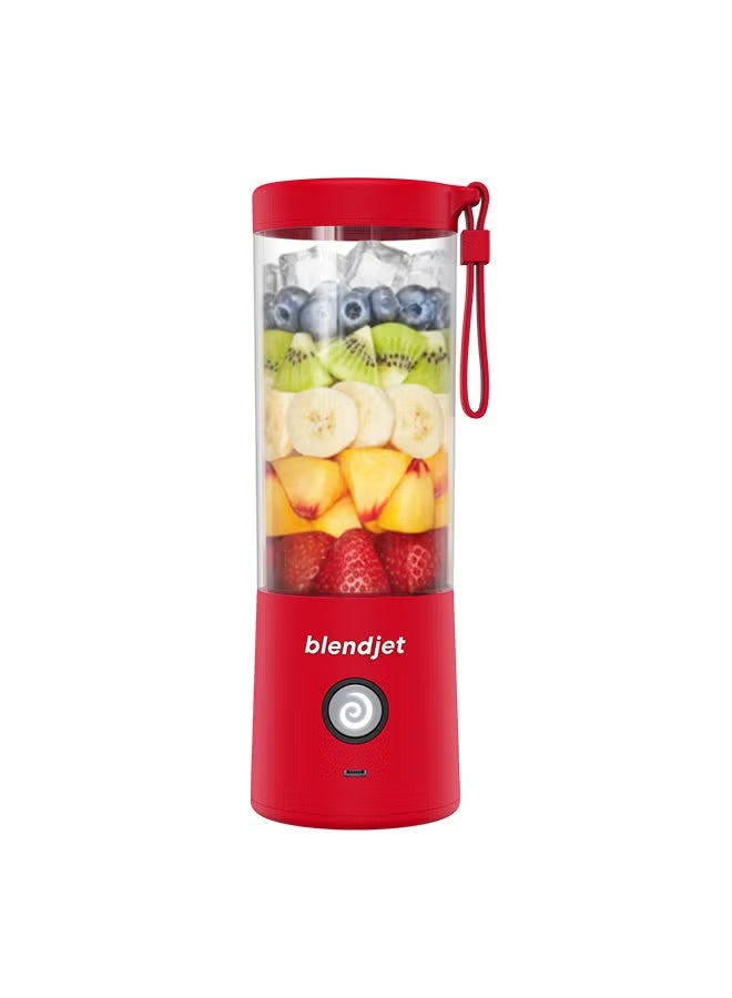 BlendJet- Portable Blender  World's Most Powerful Compact 16Oz Blender @22,000 RPM, 6 Stainless Steel Blades, Ice Crasher, USB-C Charging, Self Cleaning, Built-in Safety Feature, BPA Free- Red - Image 1
