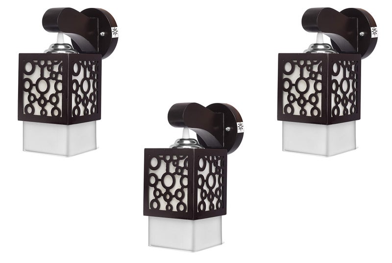 WHITERAY Square Wall Lamp, (Brown) - Image 1