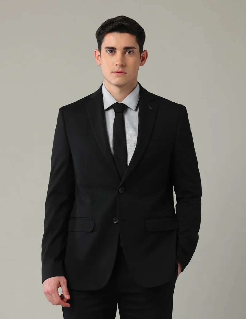 Solid Two Piece Dobby Suit