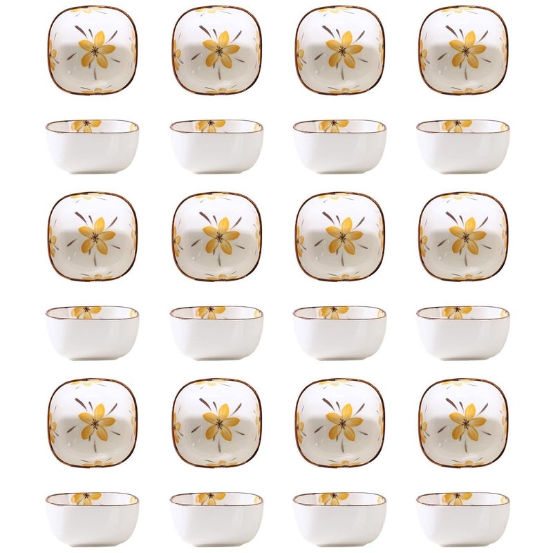 Kitcheniqa Ceramic Dip Bowls - Set of 12 for Serving Dips Sauce Chutney Pickle, Mini Katori, Small Ceramic Bowl, Ketchup Bowls, Dining Dip Bowls, Sauce Bowls, Chutney Bowls, Curry Bowl (Set of 12) - Image 1