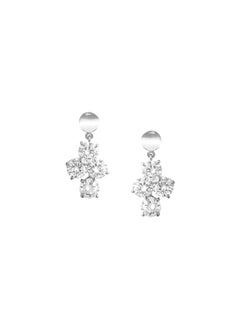 Women's Cluster Drop Earrings with Zirconia