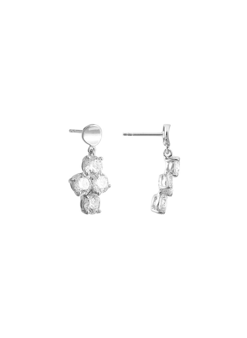 AWNL - Women's Cluster Drop Earrings with Zirconia - Image 1