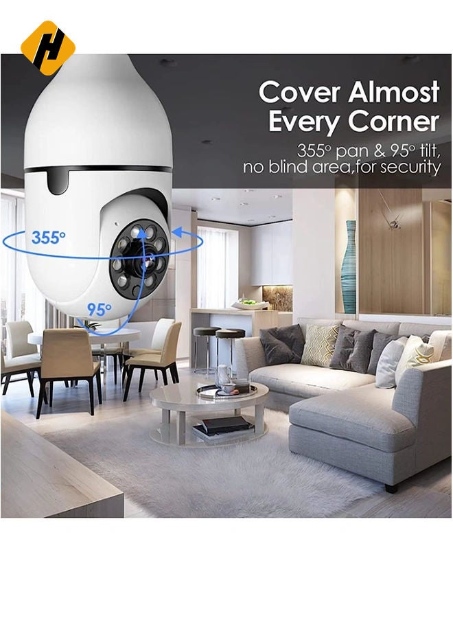 HuHa Pan Tilt Security Light Camera V380 130W dpi Smart Wireless WIFI Full Color Bulb Camera 2.4Ghz 360 Degree E27 Panoramic IP Camera  - Image 3