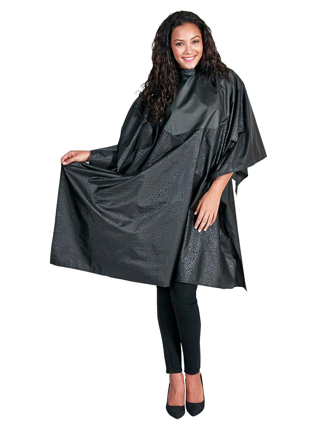 Betty Dain Betty Dain Multi Purpose Coloring/Styling Cape with Chemical-proof Panel, Black 