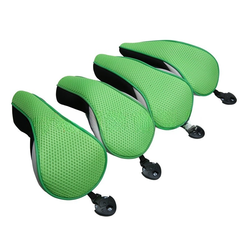 Generic Golf Club Head Covers Set, Hybrid Mesh, Multi-Color Green