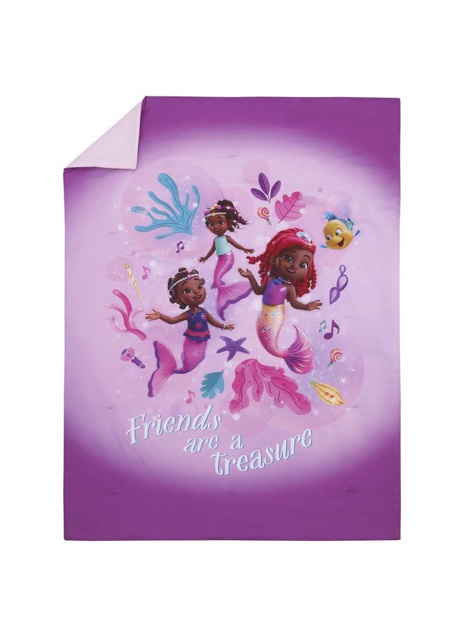 NoJo Disney Junior Ariel Pink and Aqua Friends are A Treasure 4 Piece Toddler Bed Set - Image 2