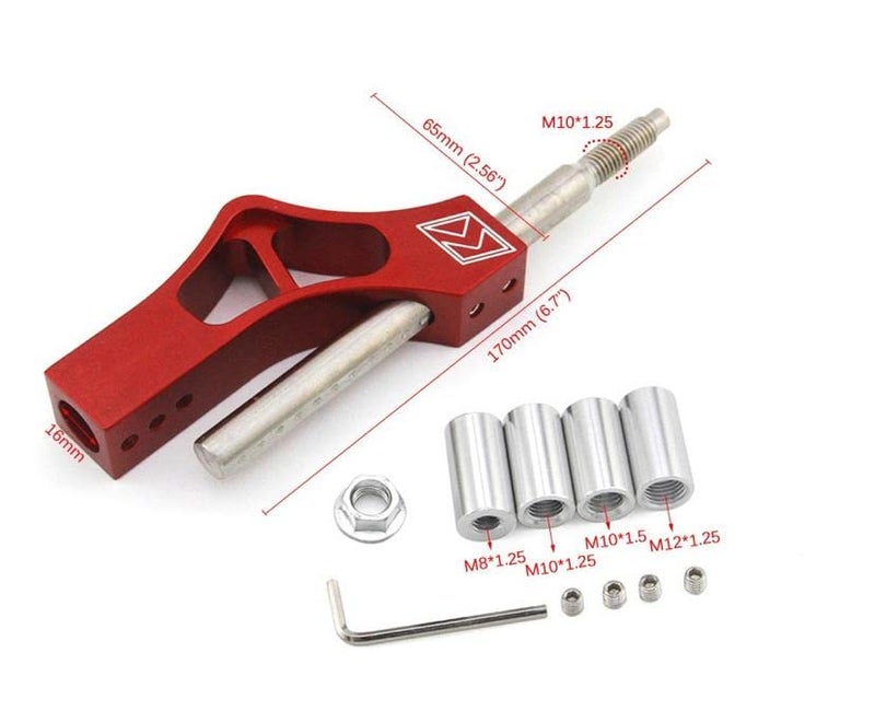 موسع مقبض نقل الحركة القابل للتعديل ارتفاع رافعة التمديد مجموعة موسع ناقل الحركة مع 4 محولات (أحمر)
