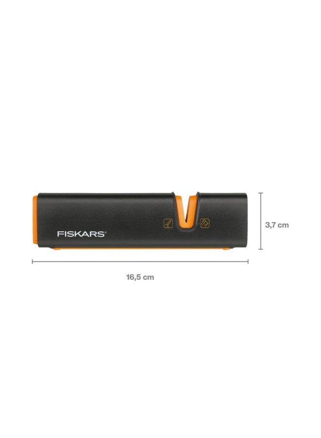 Fiskars XSharp Axe and Knife Sharpener, Ceramic sharpening stone/Fiberglass reinforced plastic case, Black/Orange, 1000601, One Size - Image 3