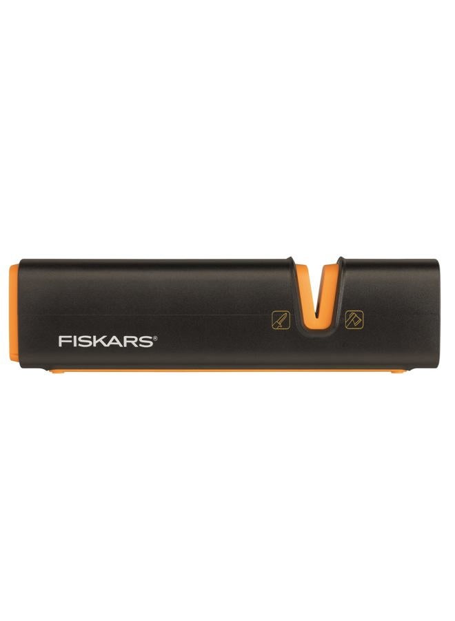 Fiskars XSharp Axe and Knife Sharpener, Ceramic sharpening stone/Fiberglass reinforced plastic case, Black/Orange, 1000601, One Size - Image 1