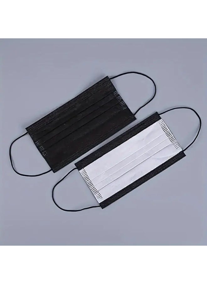 Generic - Disposable Face Mask – 3-Ply Black, Comfortable Fit, Adult Size (50 Pieces) - Image 1