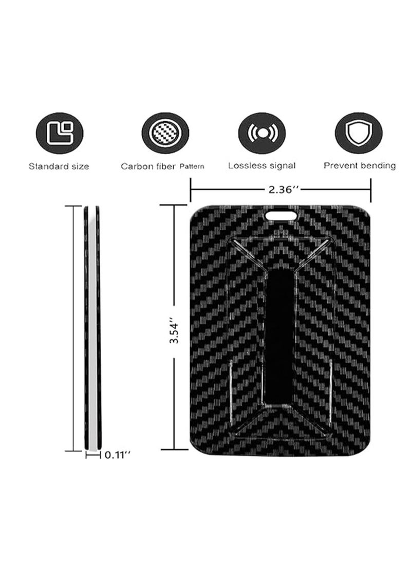 SYOSI - Key Card Holder Case, Compatible with Tesla Model 3 Model Y 2017-2023 Accessories Key Protector Cover, Carbon Fiber Surface with Zinc Alloy Key Chain Keychain Braided Nylon Rope Gift (Black) - Image 1