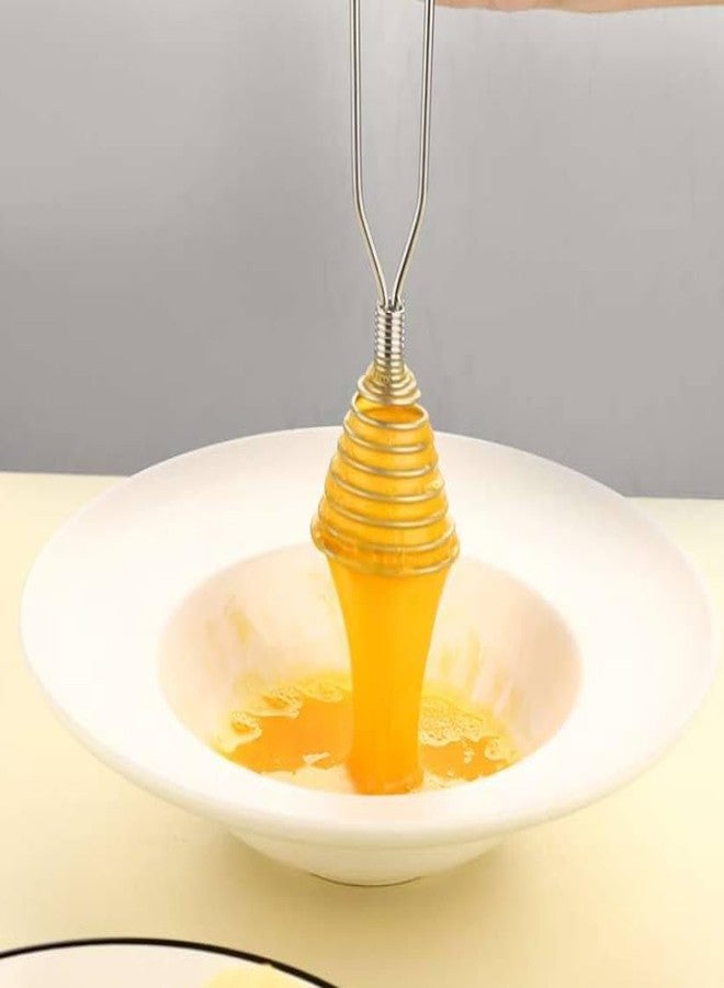 Feilguee Mini French Spring Whisk,Stainless Steel Manual Eggbeater Hand Egg Mixer Whisk Blender Stirring Beater Cream Frother Flour Stirrer for Kitchen - Image 3