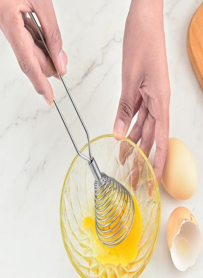 Feilguee Mini French Spring Whisk,Stainless Steel Manual Eggbeater Hand Egg Mixer Whisk Blender Stirring Beater Cream Frother Flour Stirrer for Kitchen - Image 5