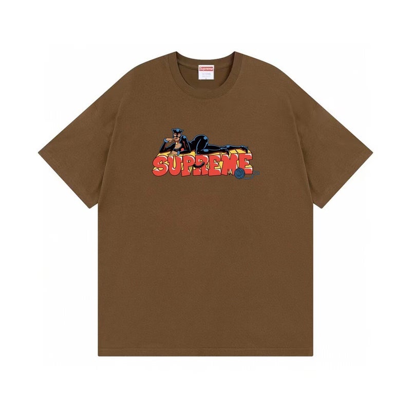 SUPREME 26FW New Trendy SUP American Retro Letter Print All-Match Short Sleeve T-Shirt - Image 1