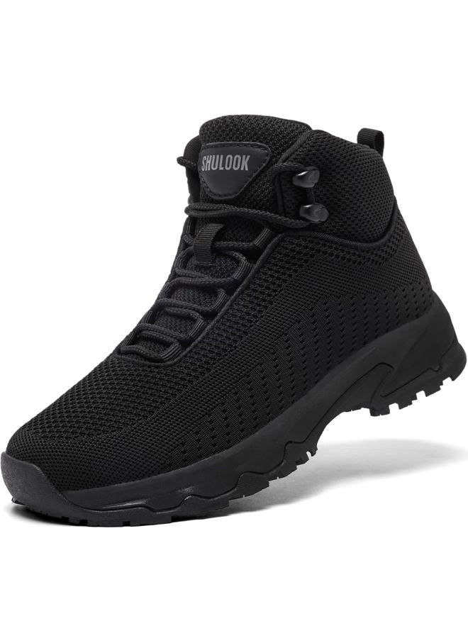 SHULOOK Non Slip Work Boots Women Slip Resistant Comfortable Mesh Kitchen Chef Shoes for Restaurant Food Service Lightweight Walking Shoes Ankle Support,Black, Black, 7.5 - Image 1