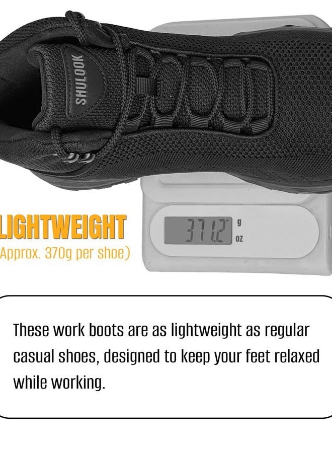 SHULOOK Non Slip Work Boots Women Slip Resistant Comfortable Mesh Kitchen Chef Shoes for Restaurant Food Service Lightweight Walking Shoes Ankle Support,Black, Black, 7.5 - Image 4