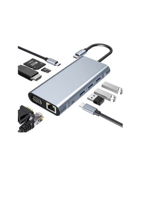 محول USB-C إلى HDTV متعدد الوظائف 10 في 1
