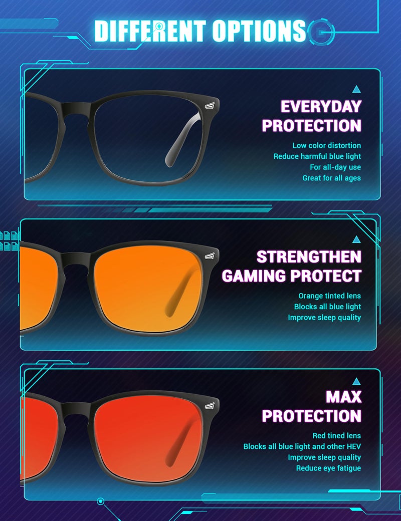 TIJN Blue Light Blocking Glasses for Women Men Clear Frame Square Nerd Eyeglasses Anti Blue Ray Computer Screen Glasses - Image 5