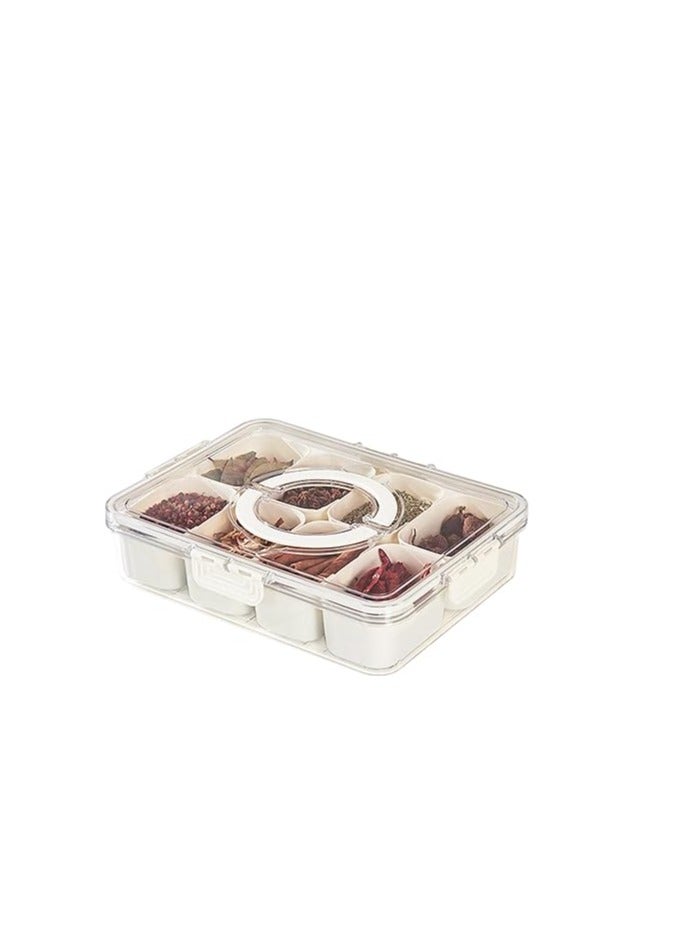 Kitchen Storage Organizer with 8 Removable Cubes - Tight-Filled Lid Acrylic Lid with Vent - Image 2