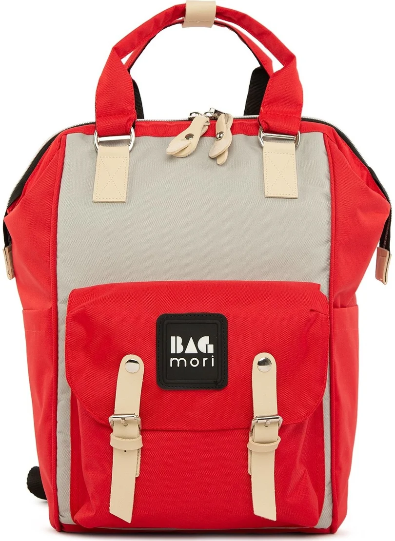 Bagmori Red Pocketed Mother Baby Bag with Logo