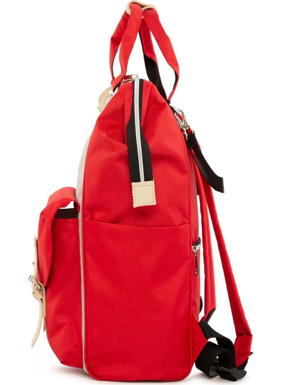 Bagmori Red Pocketed Mother Baby Bag with Logo  - Image 3