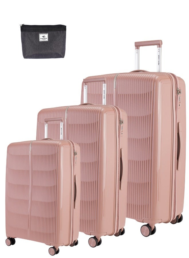 Unbreakable Luggage Set of 3,Expandable and Anti Theft Double Zipper Suitcase - Image 1