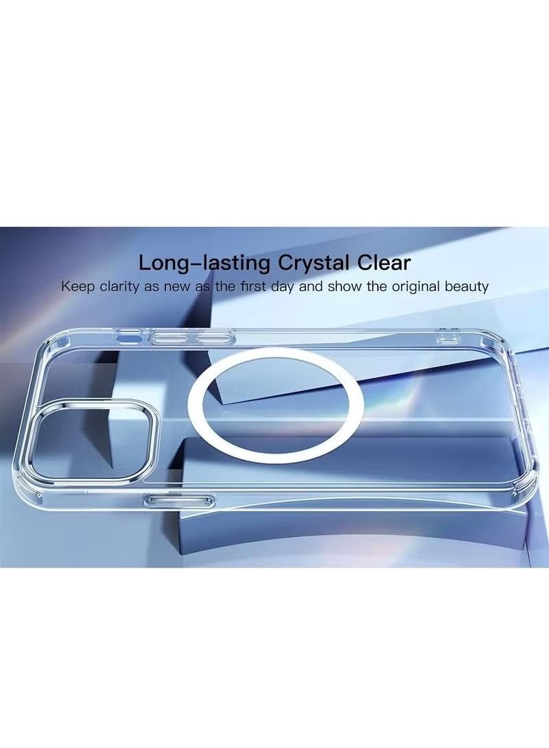 إيف حافظة مغناطيسية شفافة بمغناطيسات مدمجة ، شفافة كريستالية [مقاومة للأصفر] غطاء TPU ناعم ومقاوم للخدش (iPhone 14) - Image 2