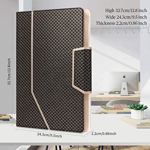 Toplive Business Padfolio, Executive Conference Folder with Document Sleeve, Letter/A4 Size Clipboard, Business Card Holders, Men's & Women's Mermaid Black - Image 4