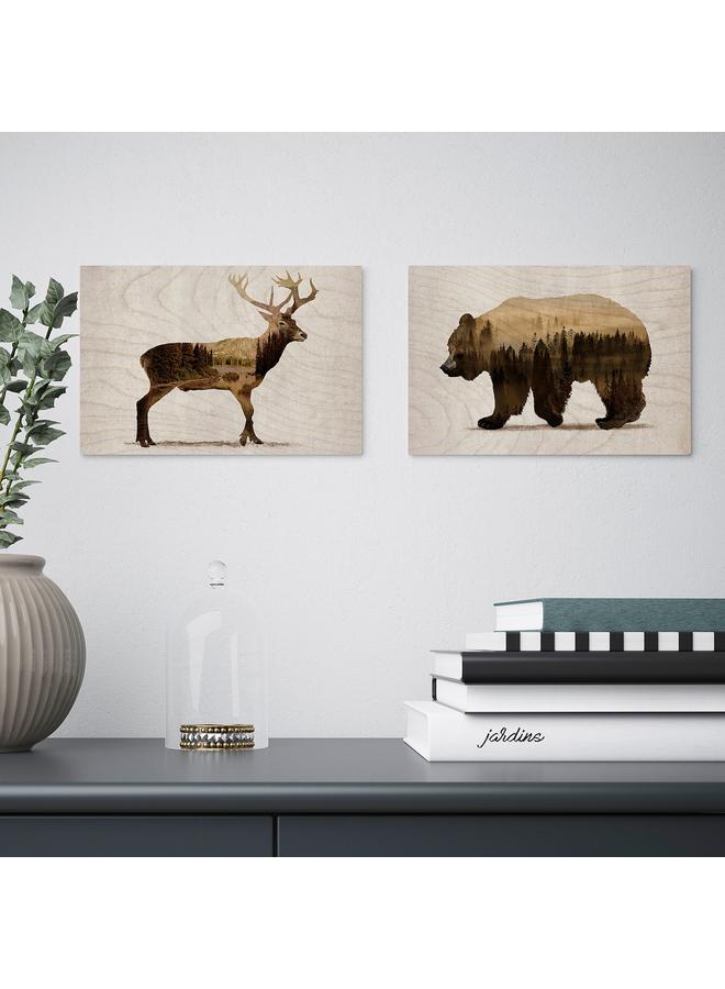 Zaboon Picture, set of 2, Wild animals II, 30x20 cm - Image 2