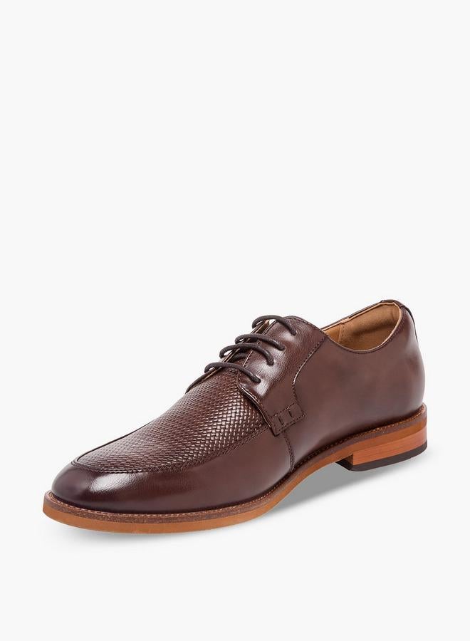 DUCHINI Men Textured Lace-Up Derby Shoes - Image 4