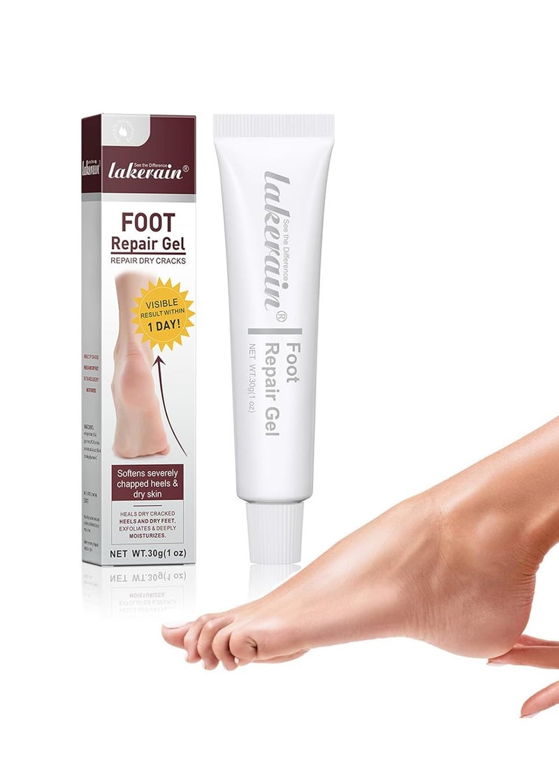 Foot Repair Cream and Gel for Dry Cracked Heels - Visible Results in 1 Day - Softens and Moisturizes Severely Dry Skin - Exfoliating Treatment for Smooth Feet  - Image 1