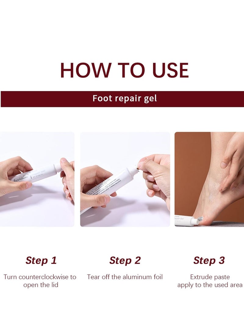 Foot Repair Cream and Gel for Dry Cracked Heels - Visible Results in 1 Day - Softens and Moisturizes Severely Dry Skin - Exfoliating Treatment for Smooth Feet  - Image 4