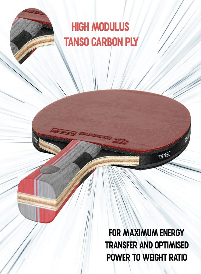 TANSO Griffin Table Tennis (TT) Carbon Racket (Premium ITTF Approved Gambler Rubber, Carbon ply, Ergonomic Grip Handle, Intermediate Players) - Image 2