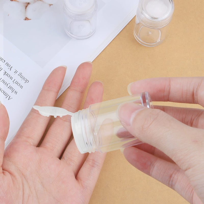 glasstore 6 قطع جرة مسحوق بلاستيكية فضفاضة 10 جرام علبة مسحوق وجه قابلة لإعادة التعبئة علب عينات مستحضرات التجميل زجاجات صندوق مسحوق عيون حاوية مسحوق خافي العيوب مع 12 ثقب (غطاء شفاف) - Image 2