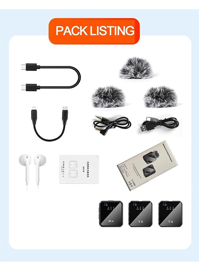 Arabest Wireless Lavalier Microphone Vibrato Live Mobile Phone Video Recording 2.4G Noise Reduction Mini Microphone for Live Streaming Video Recording Vlog Interview Online Class - Image 3