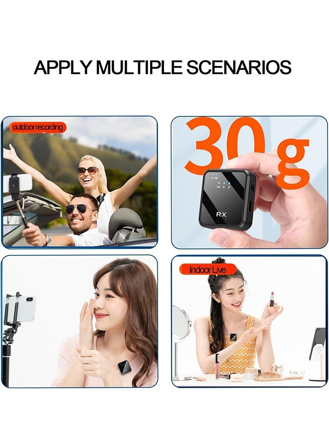 Arabest Wireless Lavalier Microphone Vibrato Live Mobile Phone Video Recording 2.4G Noise Reduction Mini Microphone for Live Streaming Video Recording Vlog Interview Online Class - Image 4