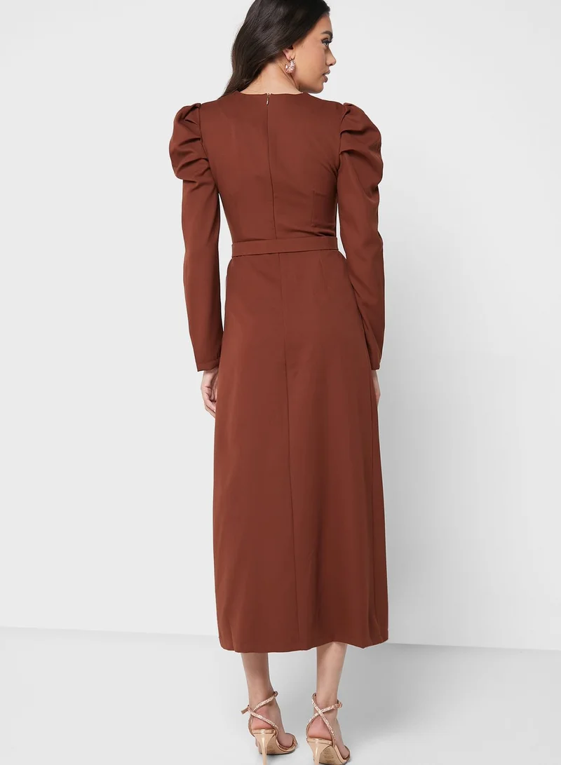 Khizana Puff Sleeve Shift Dress
