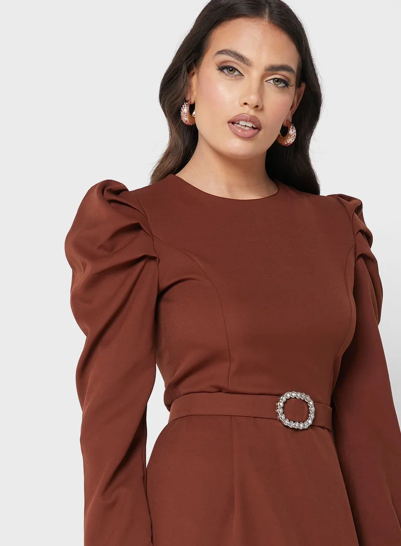 Khizana Puff Sleeve Shift Dress