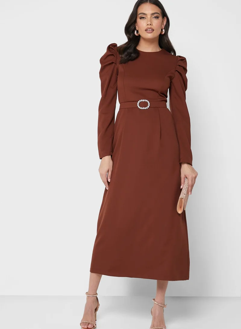 Khizana Puff Sleeve Shift Dress