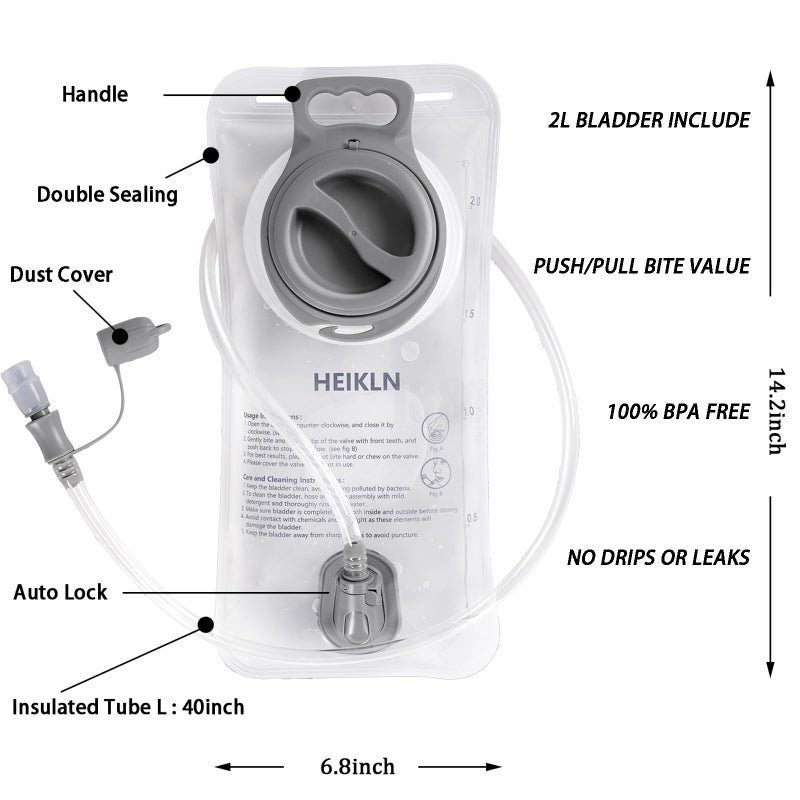 HEIKLN Hydration Backpack,Lightweight Water Backpack with 2L Water Bladder Running Hydration Vest Backpack for Hiking Running Cycling Hiking - Image 5