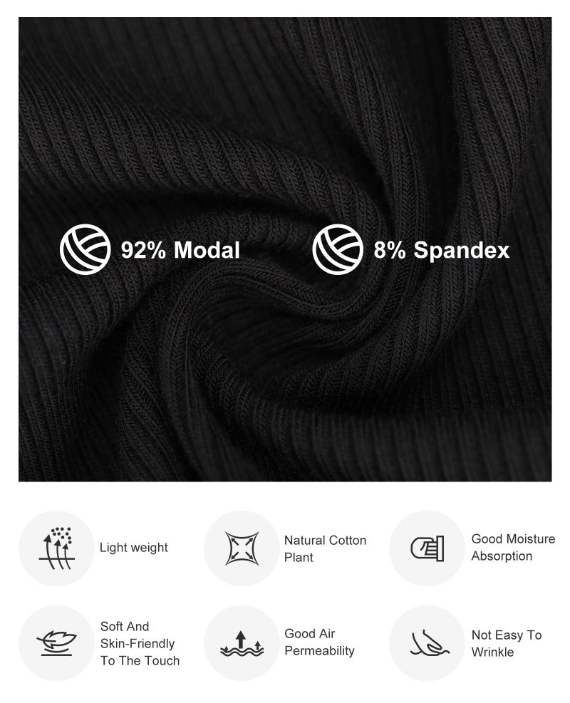 Popilush Cocktail Dresses for Women Built in Shapewear Bra 8 in 1 Square Neck Mini Slit Bodycon Summer Dress Black - Image 4