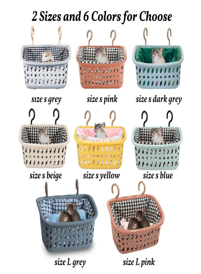 JWShang Rat Hammock for Cage - Small Animal Hanging Basket Bed with Sturdy Hooks, Cozy Pet Rat Cage Accessories for Guinea Pig Chinchilla Sugar Glider Ferret (Pink, S) - Image 2