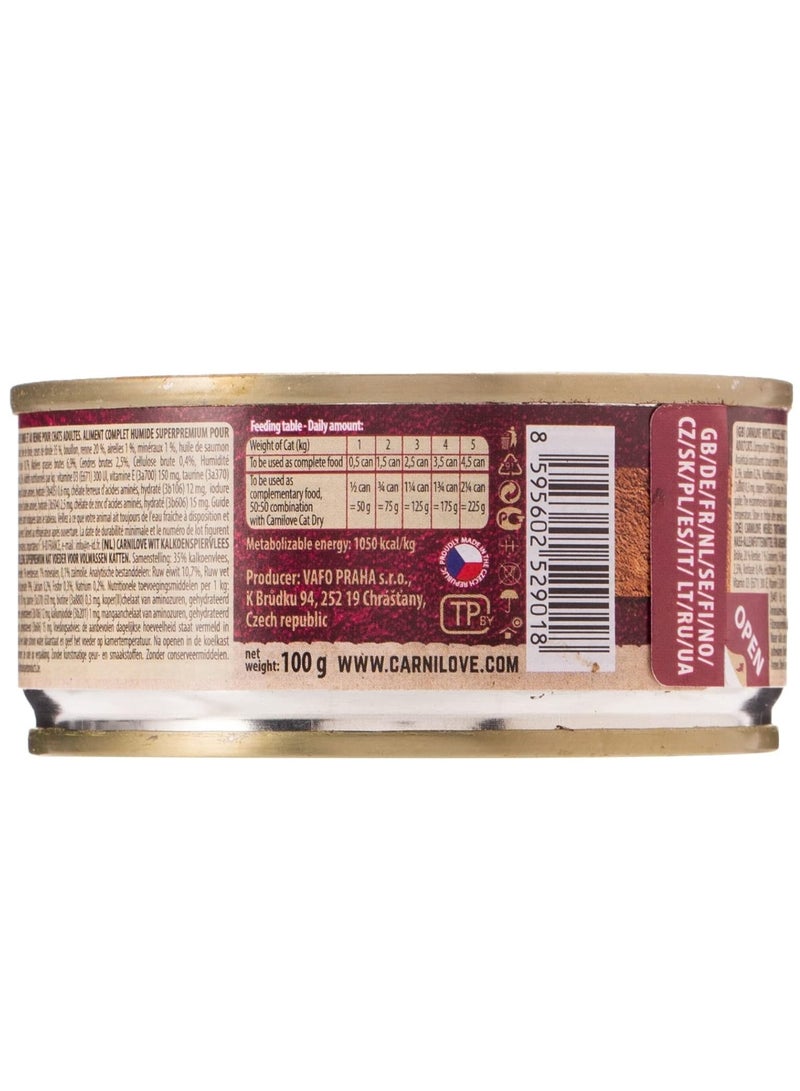 CARNILOVE Turkey & Reindeer for Adult Cats (Wet Food Cans) 12x100g - Image 3