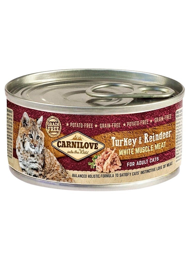 CARNILOVE Turkey & Reindeer for Adult Cats (Wet Food Cans) 12x100g - Image 4