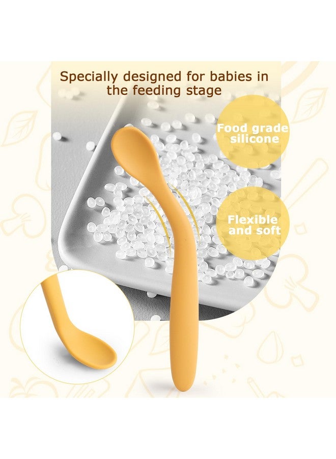 HansGo 8Pcs Silicone Feeding Spoons Baby Spoons Silicone Training Spoons Baby Utensils Infant Spoons For First Stage Baby And Parents - Image 3