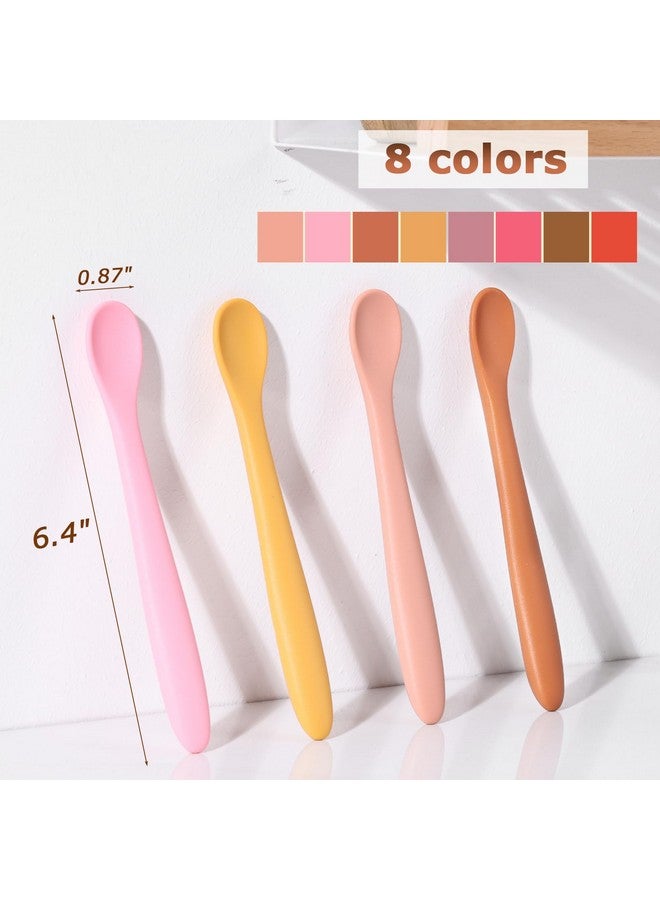 HansGo 8Pcs Silicone Feeding Spoons Baby Spoons Silicone Training Spoons Baby Utensils Infant Spoons For First Stage Baby And Parents - Image 2